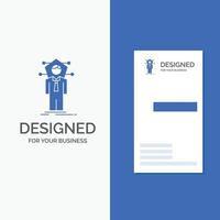 Business Logo for Business. connection. human. network. solution. Vertical Blue Business .Visiting Card template. vector