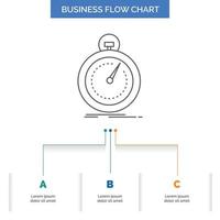 Done. fast. optimization. speed. sport Business Flow Chart Design with 3 Steps. Line Icon For Presentation Background Template Place for text vector