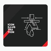 Red and Black Creative presentation Background for Chemical. Leak. Detection. Factory. pollution Line Icon vector