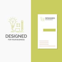 Business Logo for Idea. insight. key. lamp. lightbulb. Vertical Green Business .Visiting Card template. Creative background vector illustration