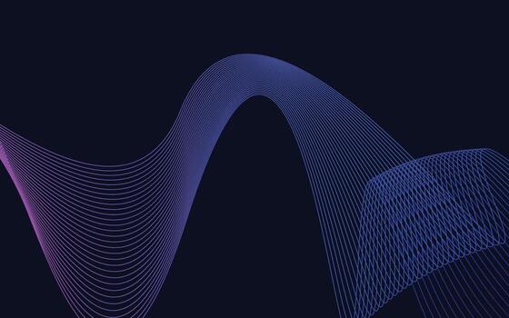 Wave with shadow. Abstract blue lines on a background vector