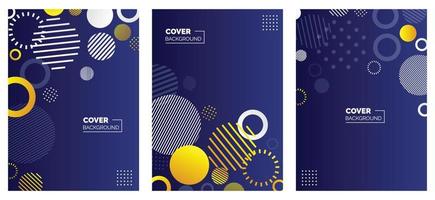 Covers templates set with bauhaus. memphis and hipster style graphic geometric elements. Applicable for placards. brochures. posters. covers and banners. Vector illustrations