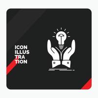 Red and Black Creative presentation Background for idea. ideas. creative. share. hands Glyph Icon vector