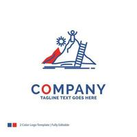 Company Name Logo Design For Success. personal. development. Leader. career. Blue and red Brand Name Design with place for Tagline. Abstract Creative Logo template for Small and Large Business. vector