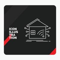 Red and Black Creative presentation Background for Automation. home. house. smart. network Line Icon vector