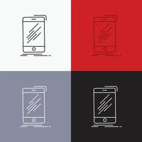 Device. mobile. phone. smartphone. telephone Icon Over Various Background. Line style design. designed for web and app. Eps 10 vector illustration