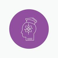 capability. head. human. knowledge. skill White Line Icon in Circle background. vector icon illustration