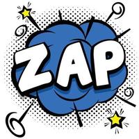 zap Comic bright template with speech bubbles on colorful frames vector