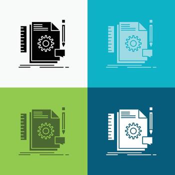 Creative. design. develop. feedback. support Icon Over Various Background. glyph style design. designed for web and app. Eps 10 vector illustration