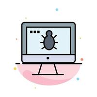 Monitor Bug Screen Security Abstract Flat Color Icon Template vector