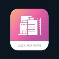 Building Construction Factory Industry Mobile App Button Android and IOS Glyph Version vector