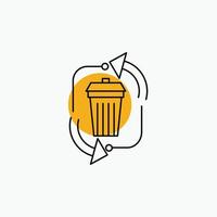 desperdicio. desecho. basura. administración. icono de línea de reciclaje vector