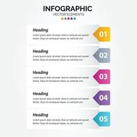 infografía vertical profesional de 5 opciones con procesos de icono 5 opciones vector