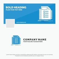 Blue Business Logo Template for Business. list. plan. planning. task. Facebook Timeline Banner Design. vector web banner background illustration