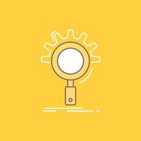 seo. search. optimization. process. setting Flat Line Filled Icon. Beautiful Logo button over yellow background for UI and UX. website or mobile application vector