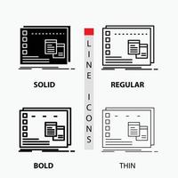 Window. Mac. operational. os. program Icon in Thin. Regular. Bold Line and Glyph Style. Vector illustration