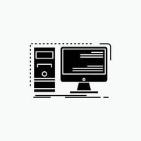 Computer. desktop. hardware. workstation. System Glyph Icon. Vector isolated illustration