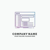 Admin. console. panel. root. software Purple Business Logo Template. Place for Tagline vector