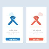 Ribbon Awareness Cancer  Blue and Red Download and Buy Now web Widget Card Template vector