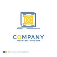 error. application. message. problem. server Blue Yellow Business Logo template. Creative Design Template Place for Tagline. vector