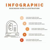 Ai. brain. future. intelligence. machine Infographics Template for Website and Presentation. Line Gray icon with Orange infographic style vector illustration