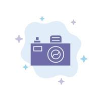 Camera Image Design Blue Icon on Abstract Cloud Background vector