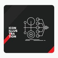 fondo de presentación creativa rojo y negro para la monetización. Finanzas. dinero. transferir. icono de línea de valor vector