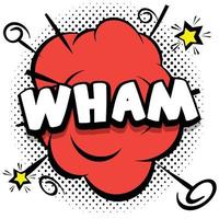 wham Comic bright template with speech bubbles on colorful frames vector