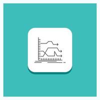 Round Button for Arrows. forward. graph. market. prediction Line icon Turquoise Background vector