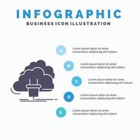 Cloud. connection. energy. network. power Infographics Template for Website and Presentation. GLyph Gray icon with Blue infographic style vector illustration.