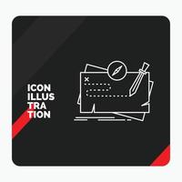 Red and Black Creative presentation Background for Game. map. mission. quest. role Line Icon vector