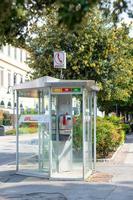 Bergamo Italy 2014 Old unused Telecom phone box photo