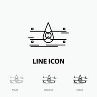 water. Monitoring. Clean. Safety. smart city Icon in Thin. Regular and Bold Line Style. Vector illustration
