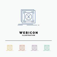 error. application. message. problem. server 5 Color Line Web Icon Template isolated on white. Vector illustration