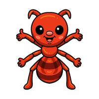 Cute little red ant cartoon vector