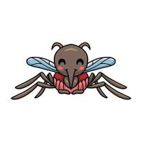 Cute little mosquito cartoon posing vector