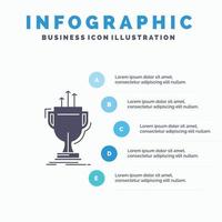 otorgar. competitivo. taza. borde. plantilla de infografía de premio para sitio web y presentación. icono de glifo gris con ilustración de vector de estilo infográfico azul.