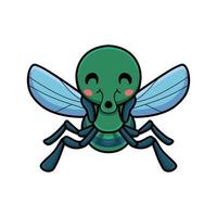 Cute little house fly cartoon vector