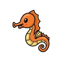 Cute yellow seahorse cartoon design vector