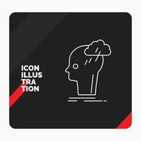 Red and Black Creative presentation Background for Brainstorm. creative. head. idea. thinking Line Icon vector