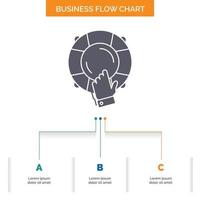 emergency. guard. help. insurance. lifebuoy Business Flow Chart Design with 3 Steps. Glyph Icon For Presentation Background Template Place for text. vector