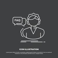 FAQ. Assistance. call. consultation. help Icon. Line vector symbol for UI and UX. website or mobile application