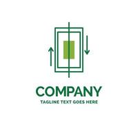 sync. synchronization. data. phone. smartphone Flat Business Logo template. Creative Green Brand Name Design. vector