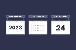 2023 calendar design December 24 icon. 24th December calendar schedule, appointment, important date concept. vector