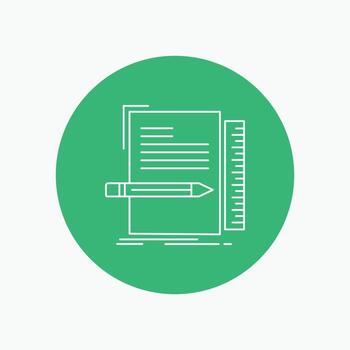 Code. coding. file. programming. script White Line Icon in Circle background. vector icon illustration