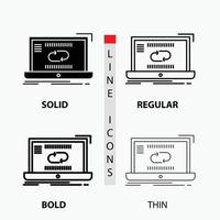 Communication. connection. link. sync. synchronization Icon in Thin. Regular. Bold Line and Glyph Style. Vector illustration