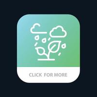 Green Trees Cloud Leaf Mobile App Button Android and IOS Line Version vector