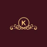 LETTER K ORNAMENT LUXURY MONOGRAM LOGO vector