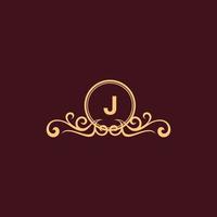 LETTER J ORNAMENT LUXURY MONOGRAM LOGO vector