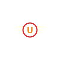 LETTER U SPEED SIMPLE MODERN LOGO vector